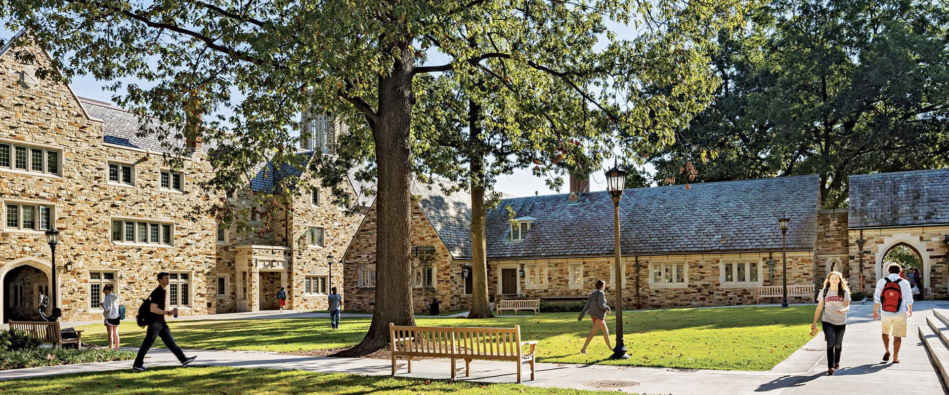 Students walking on campus